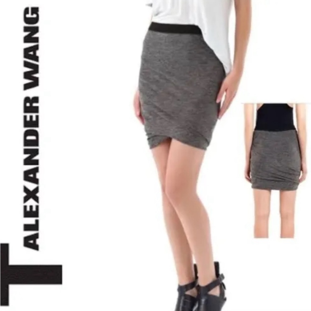 Alexander Wang twist rouched draped stretch mini skirt